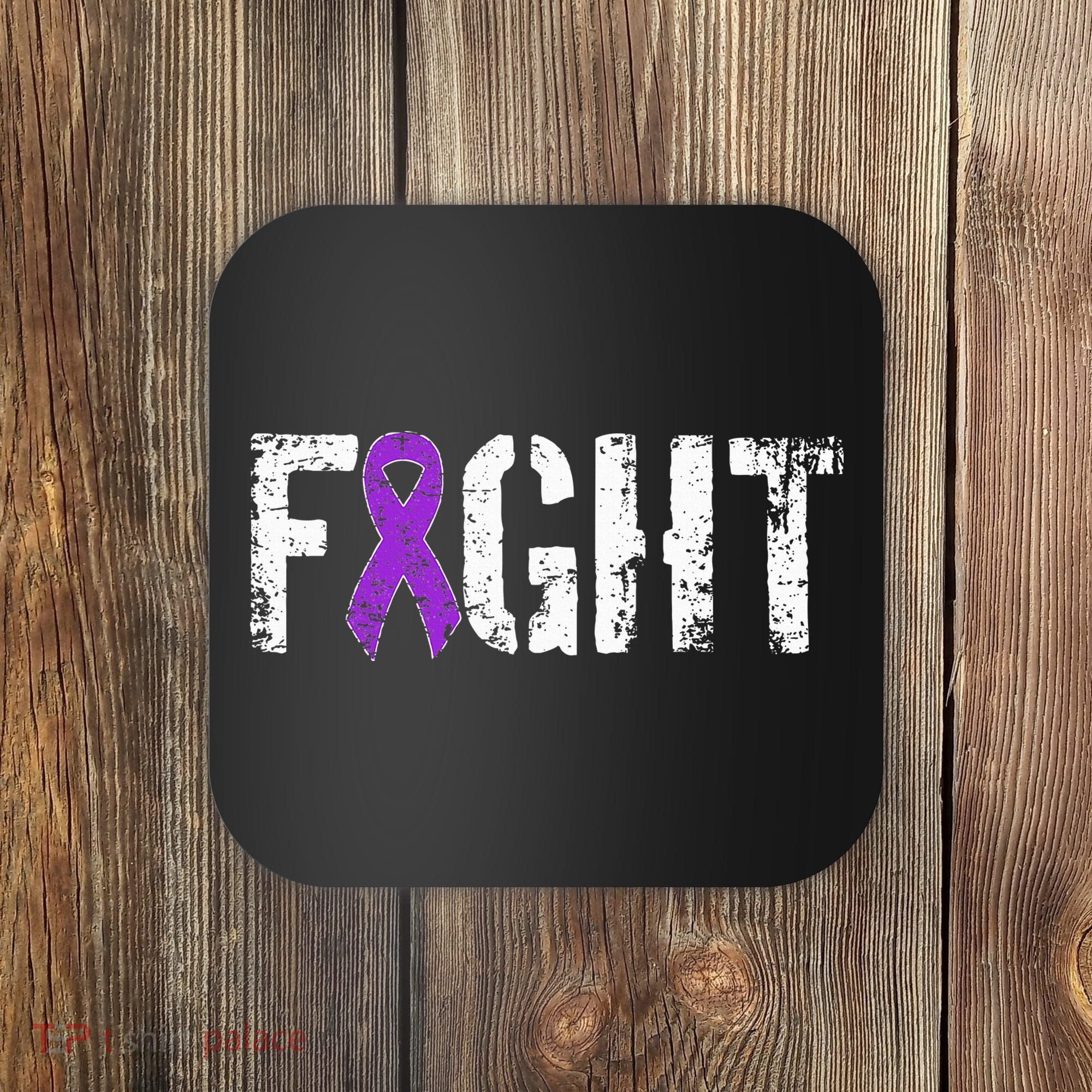 Fight Pancreatic Cancer Military Style Awareness Ribbon Coaster