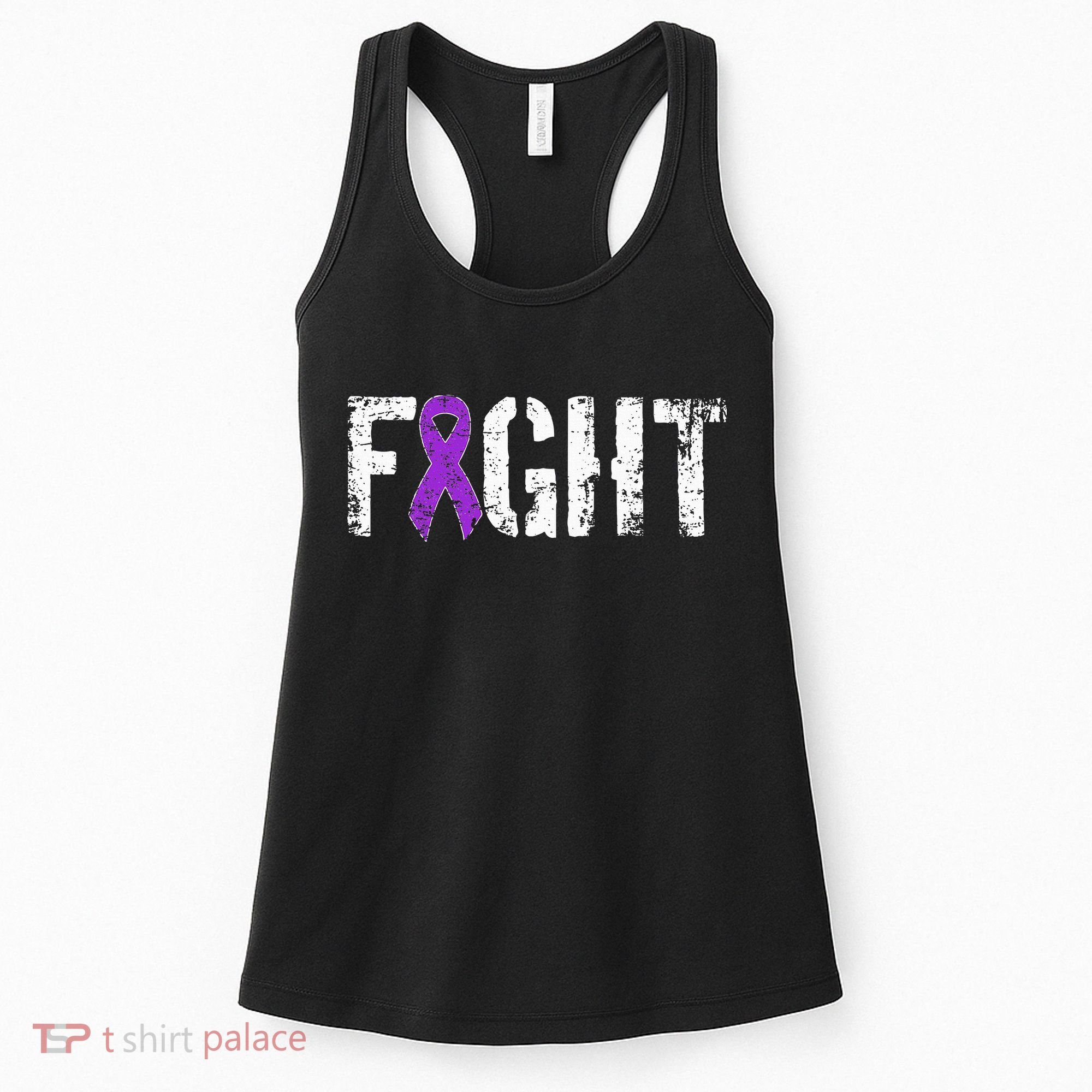 Fight Pancreatic Cancer Military Style Awareness Ribbon Women's Tank Top