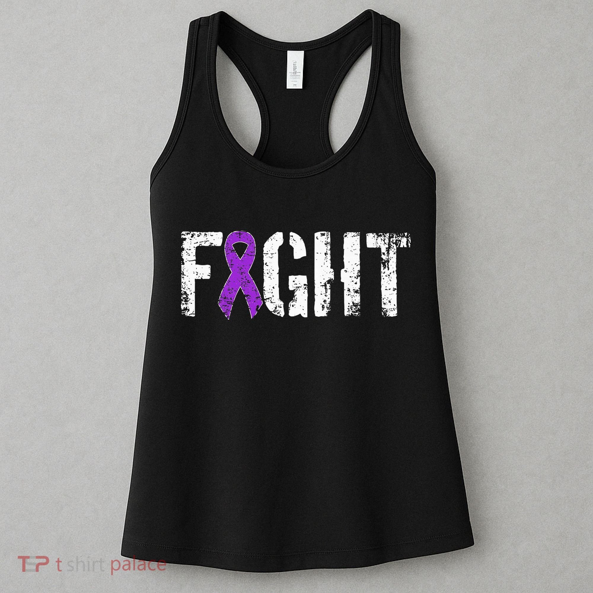 Fight Pancreatic Cancer Military Style Awareness Ribbon Women's Tank Top