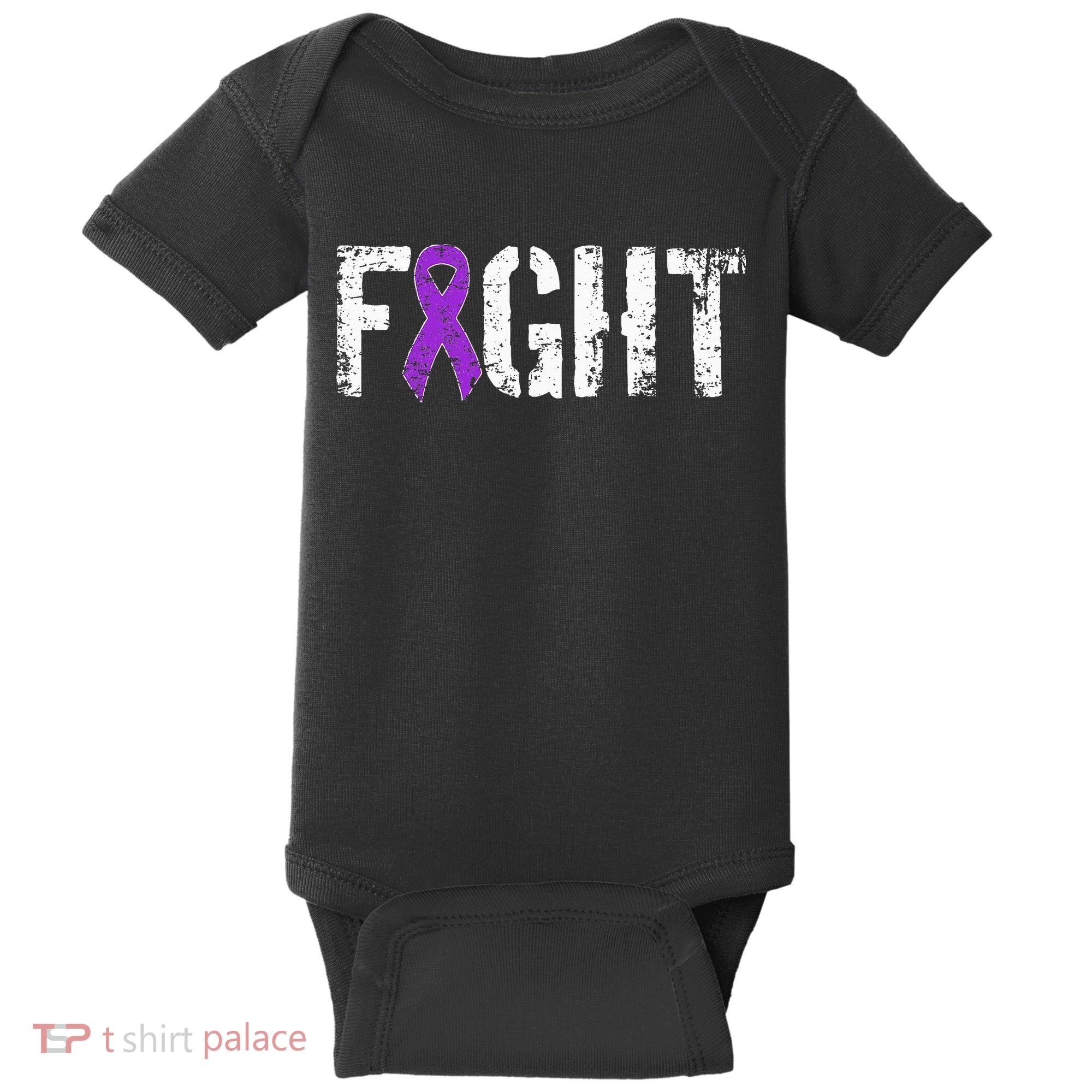 Fight Pancreatic Cancer Military Style Awareness Ribbon Baby Bodysuit