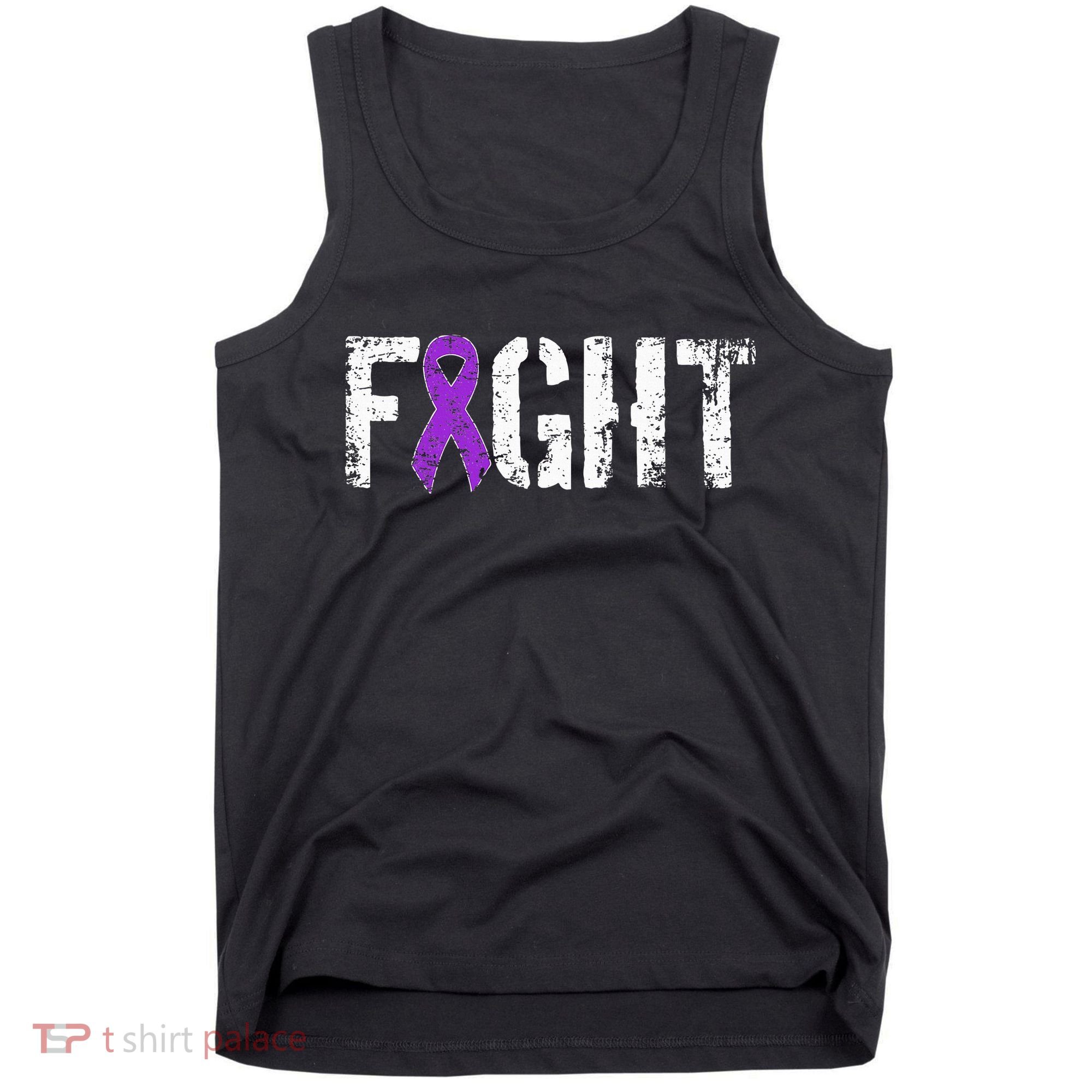 Fight Pancreatic Cancer Military Style Awareness Ribbon Tank Top