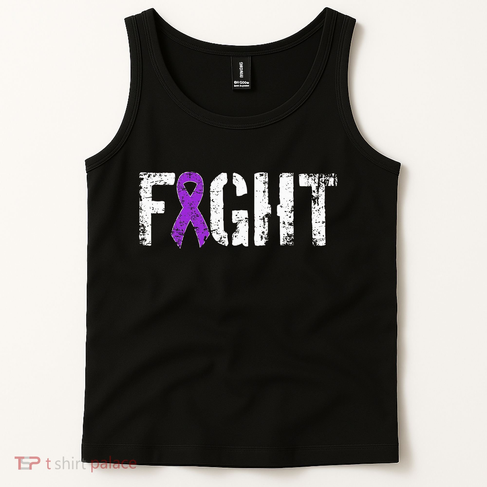 Fight Pancreatic Cancer Military Style Awareness Ribbon Tank Top