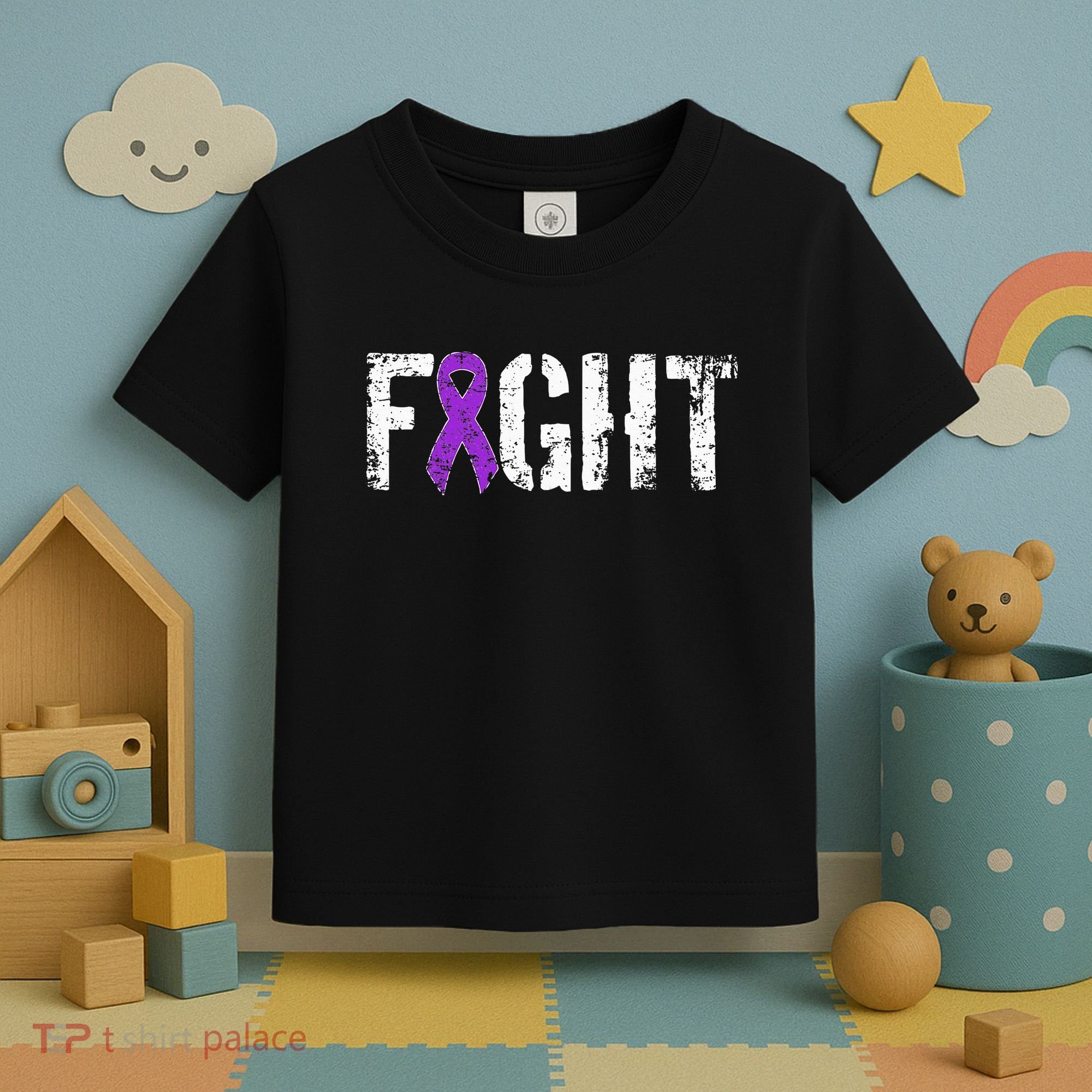 Fight Pancreatic Cancer Military Style Awareness Ribbon Toddler T-Shirt