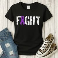 Fight Pancreatic Cancer Military Style Awareness Ribbon Women's T-Shirt thumb 3