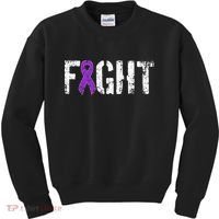 Fight Pancreatic Cancer Military Style Awareness Ribbon Kids Sweatshirt thumb 0