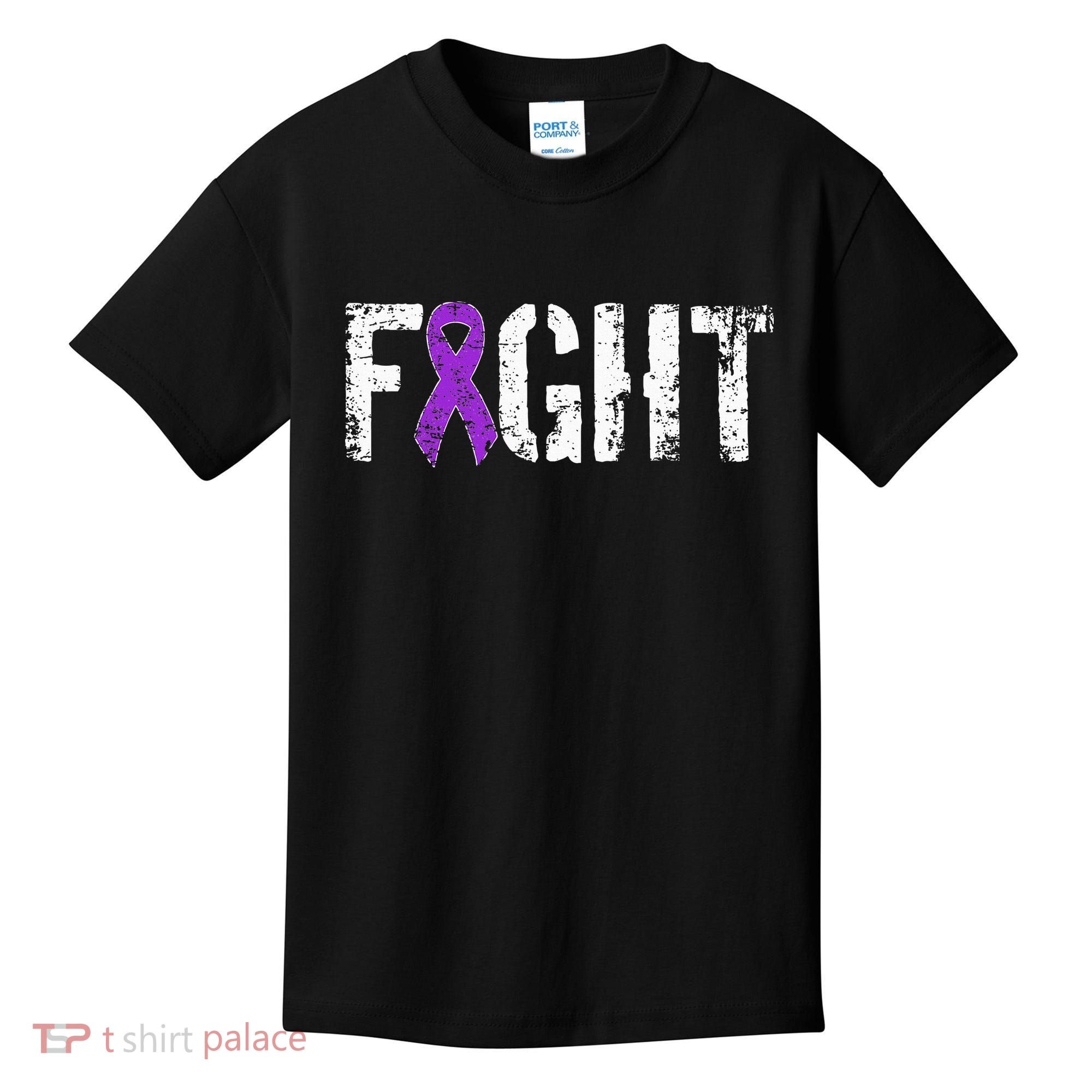 Fight Pancreatic Cancer Military Style Awareness Ribbon Kids T-Shirt