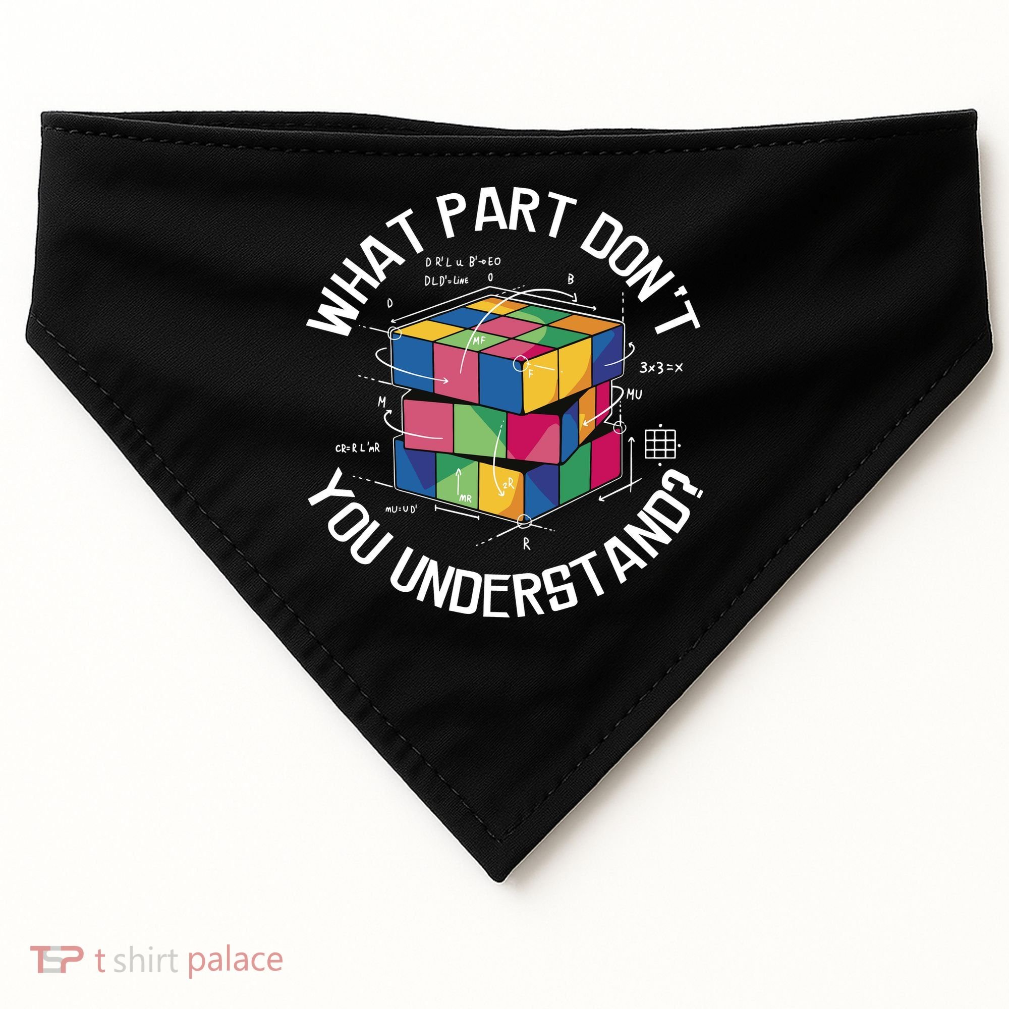 Funny Puzzle Cube USA-Made Doggie Bandana