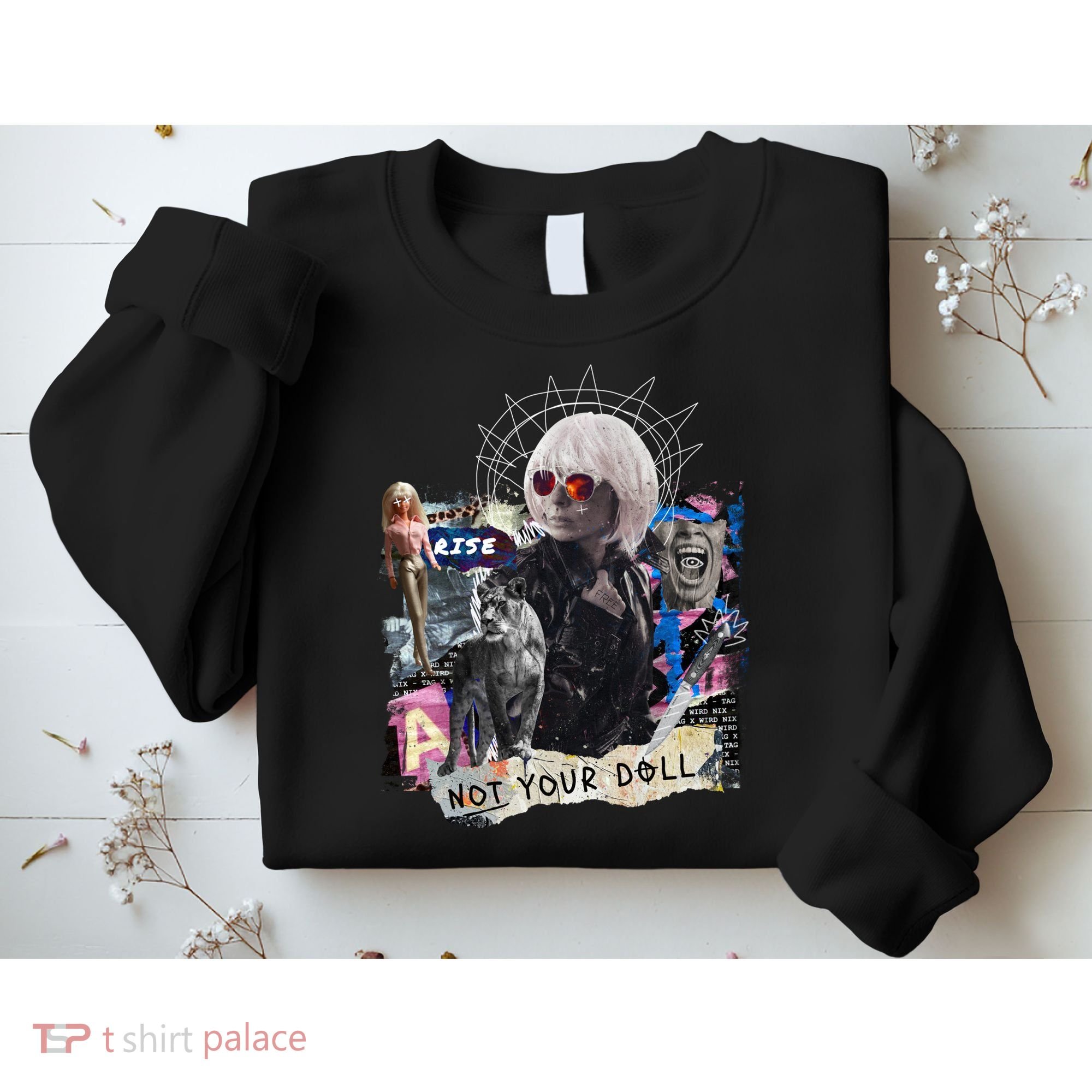 Feminist Punk Collage Not Your Doll Sweatshirt