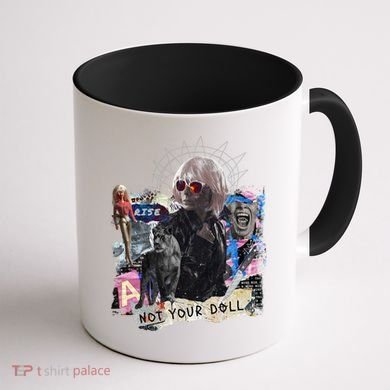 Feminist Punk Collage Not Your Doll Coffee Mug back