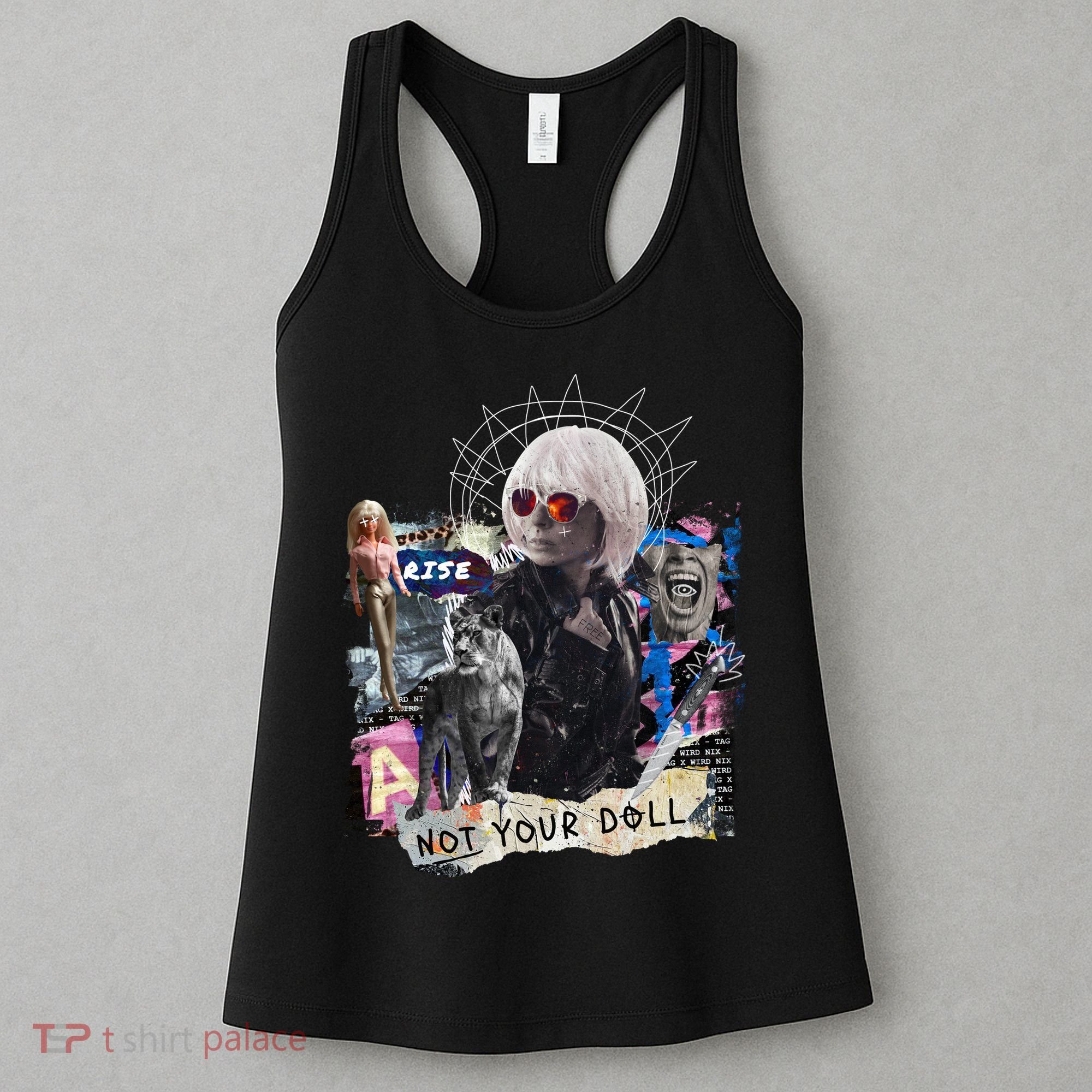 Feminist Punk Collage Not Your Doll Women's Tank Top