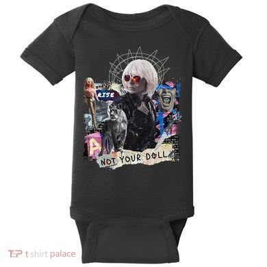 Feminist Punk Collage Not Your Doll Baby Bodysuit