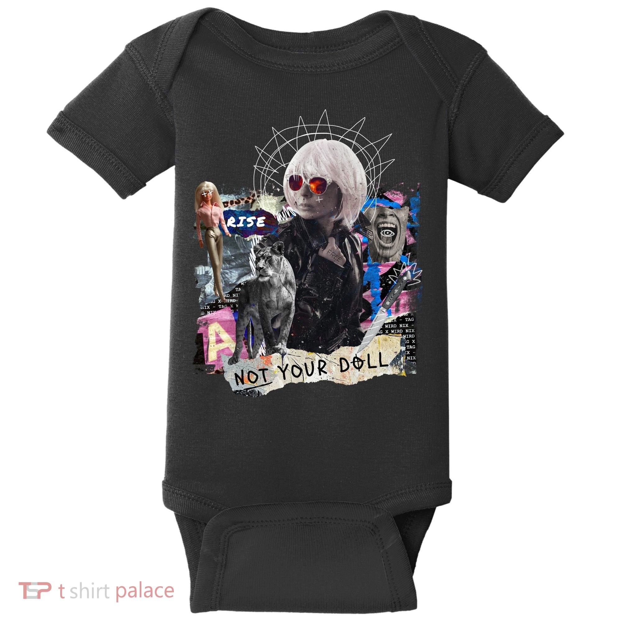 Feminist Punk Collage Not Your Doll Baby Bodysuit