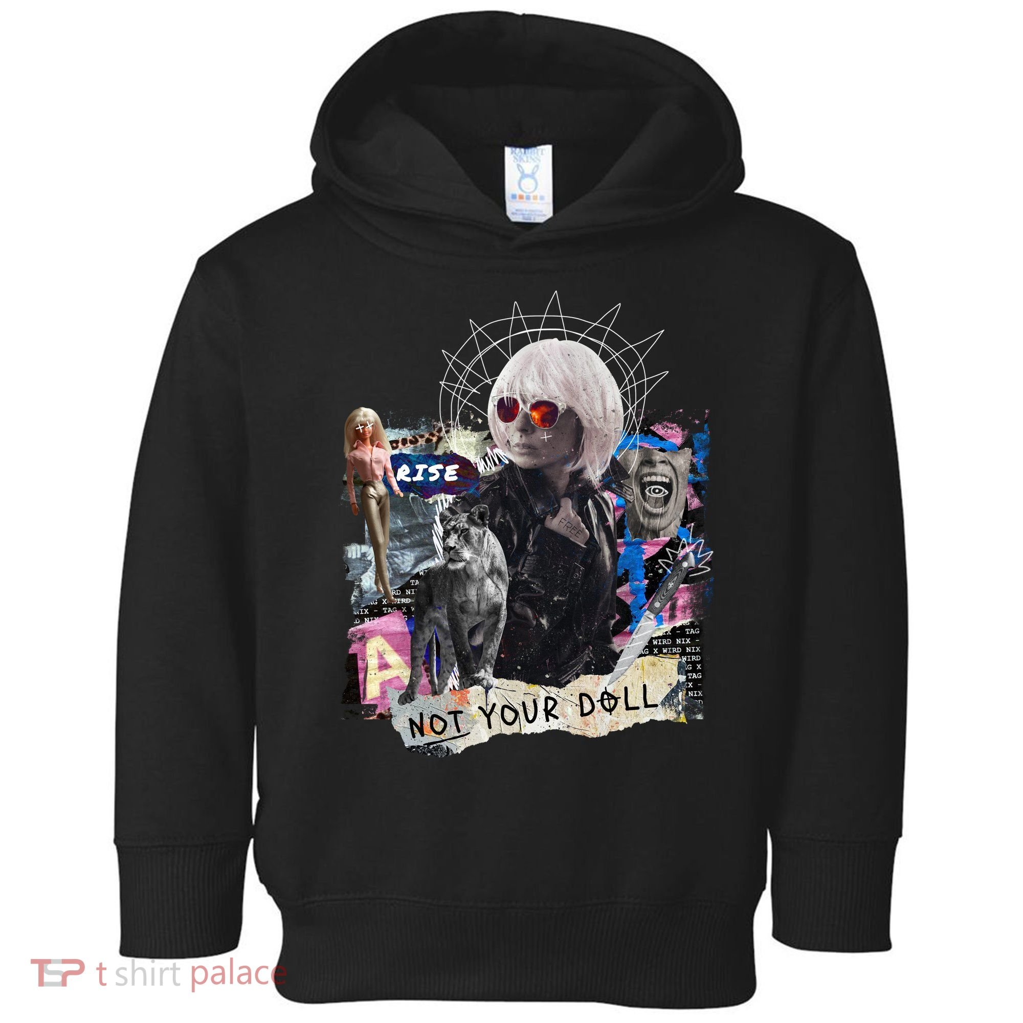 Feminist Punk Collage Not Your Doll Toddler Hoodie