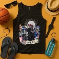 Feminist Punk Collage Not Your Doll Tank Top thumb 4