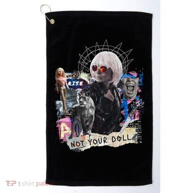 Feminist Punk Collage Not Your Doll Golf Towel