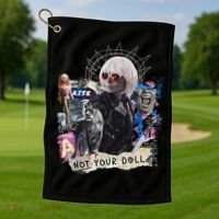 Feminist Punk Collage Not Your Doll Golf Towel thumb 1