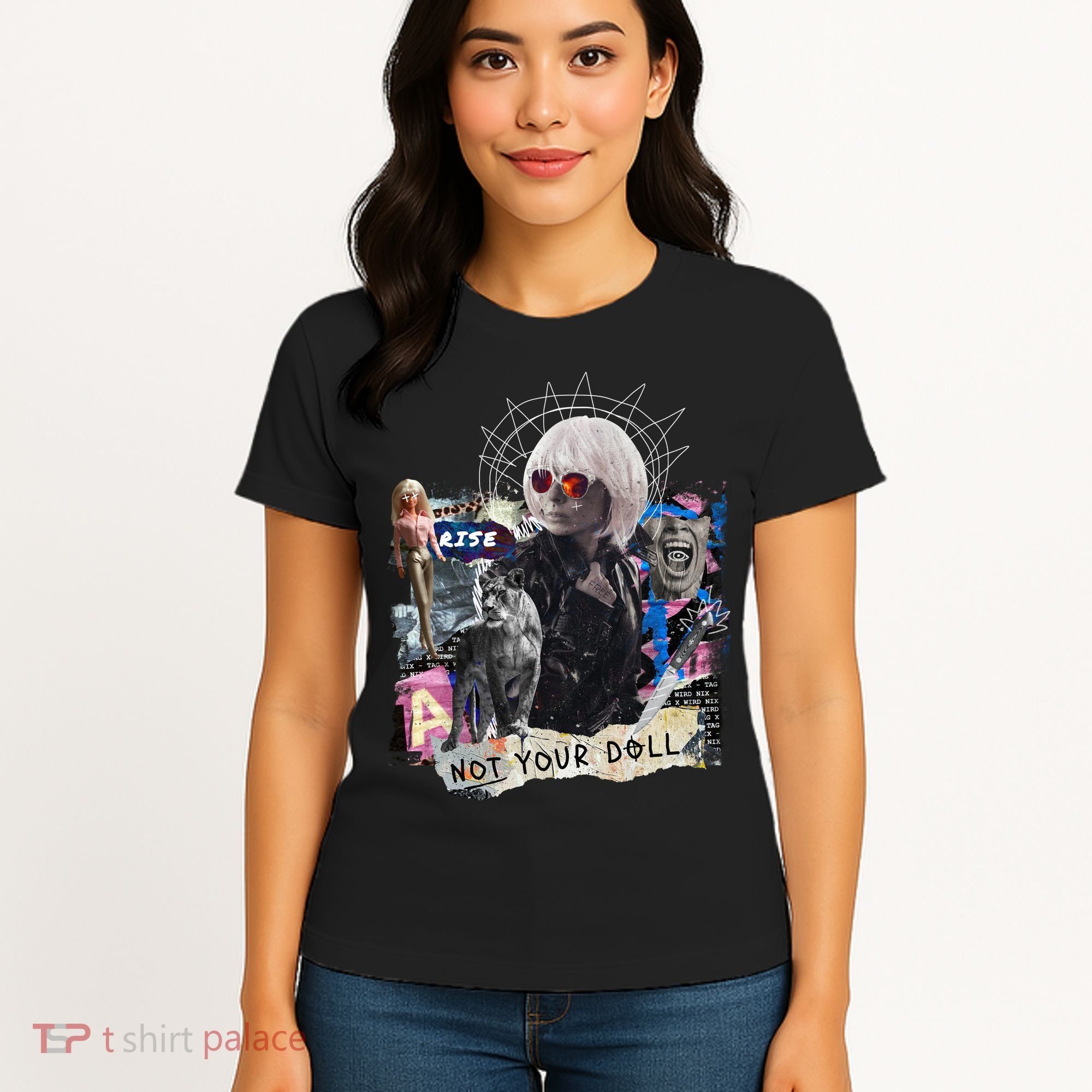 Feminist Punk Collage Not Your Doll Women's T-Shirt