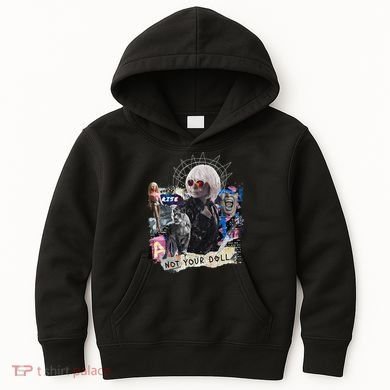 Feminist Punk Collage Not Your Doll Kids Hoodie