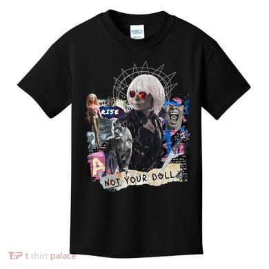 Feminist Punk Collage Not Your Doll Kids T-Shirt