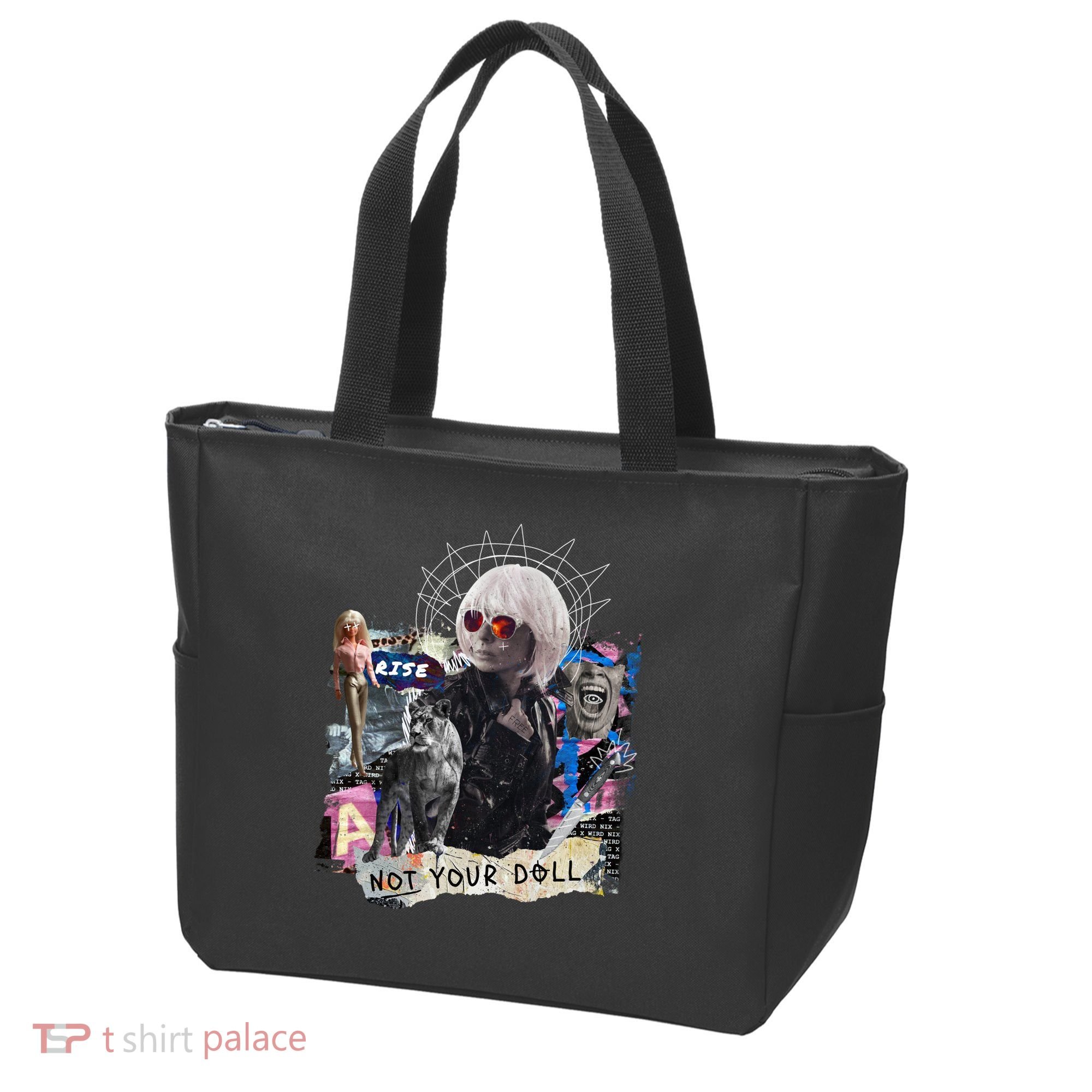 Feminist Punk Collage Not Your Doll Tote Bag
