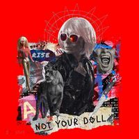 Feminist Punk Collage Not Your Doll Santa Hat thumb 1