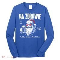 Funny Polish Christmas Santa Cool Na Zdrowie Poland Beer Meaningful Gift Long Sleeve Shirt thumb 0