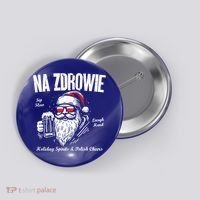 Funny Polish Christmas Santa Cool Na Zdrowie Poland Beer Meaningful Gift Button thumb 0