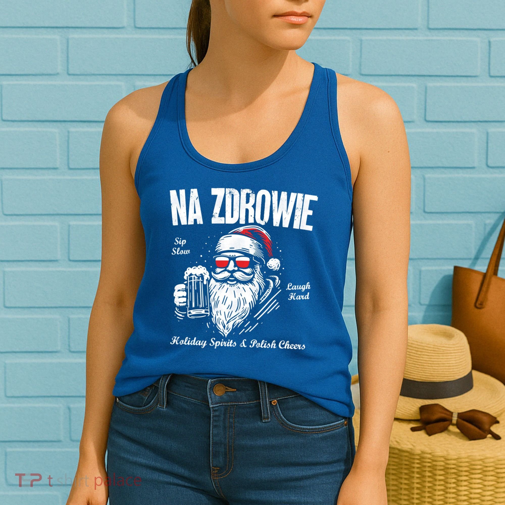 Funny Polish Christmas Santa Cool Na Zdrowie Poland Beer Meaningful Gift Women's Tank Top