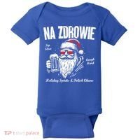 Funny Polish Christmas Santa Cool Na Zdrowie Poland Beer Meaningful Gift Baby Bodysuit thumb 0