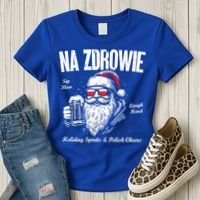Funny Polish Christmas Santa Cool Na Zdrowie Poland Beer Meaningful Gift Women's T-Shirt thumb 3