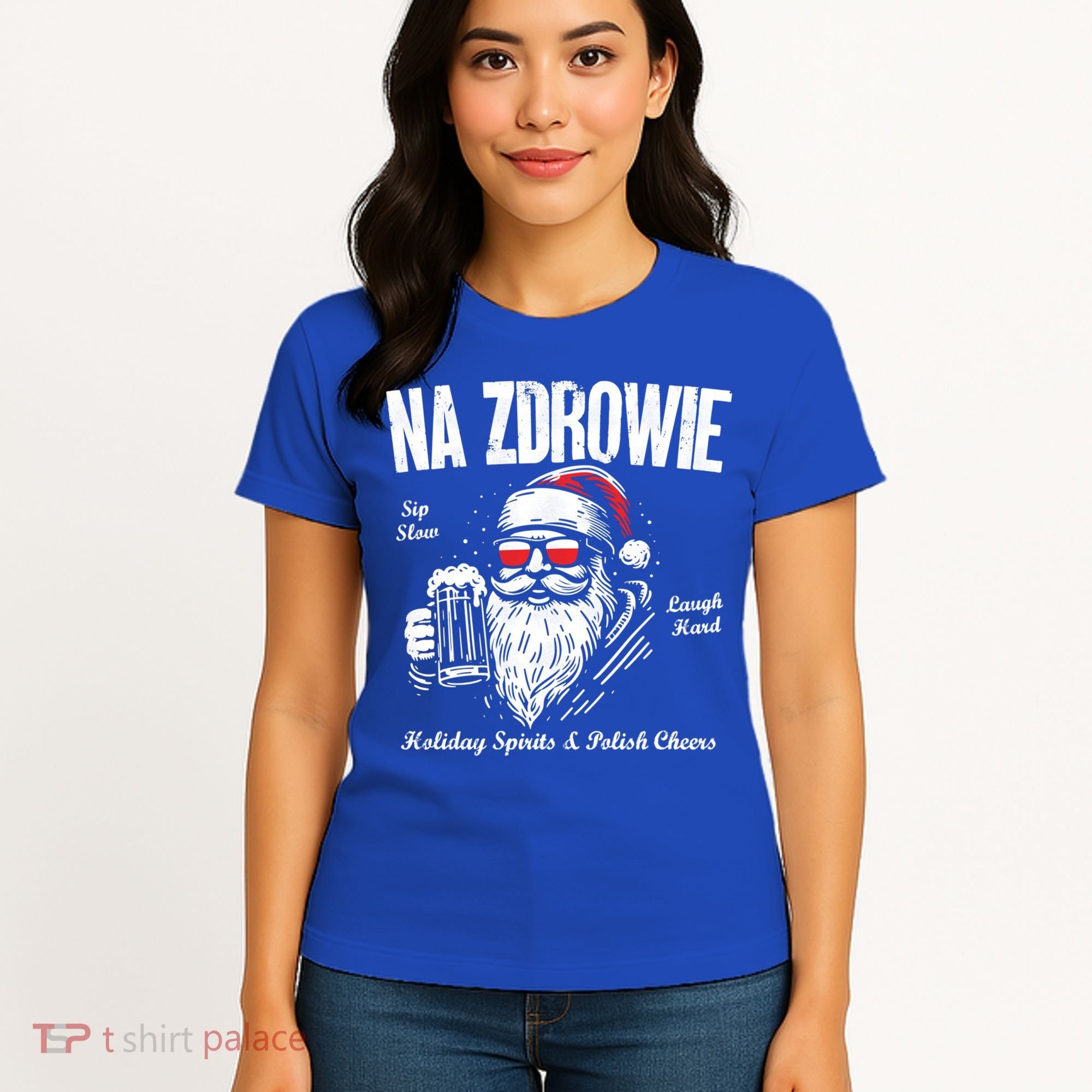 Funny Polish Christmas Santa Cool Na Zdrowie Poland Beer Meaningful Gift Women's T-Shirt