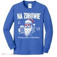 Funny Polish Christmas Santa Cool Na Zdrowie Poland Beer Meaningful Gift Kids Long Sleeve Shirt thumb 0