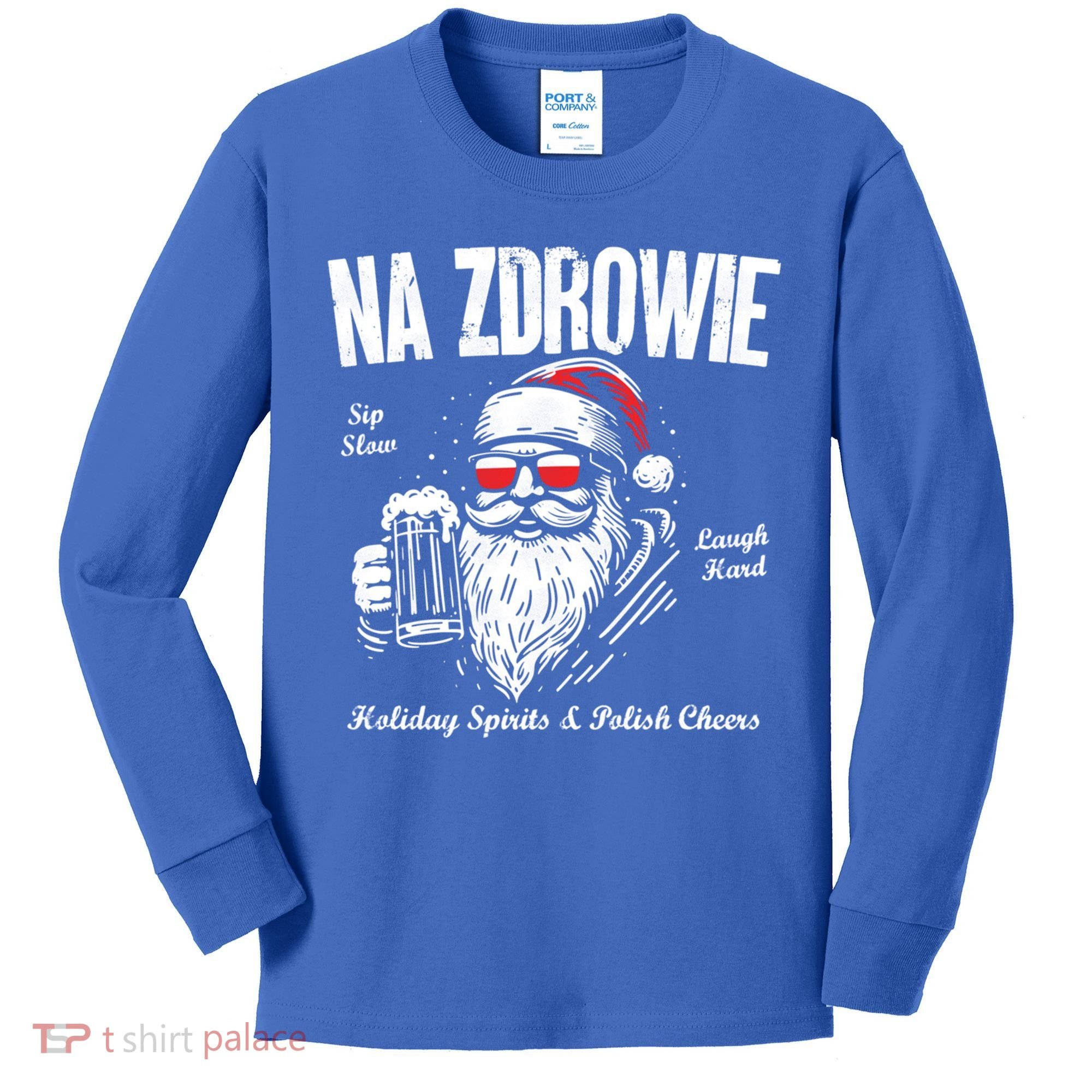 Funny Polish Christmas Santa Cool Na Zdrowie Poland Beer Meaningful Gift Kids Long Sleeve Shirt