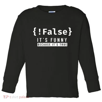 False Programmer Coding Code Coder Software Toddler Long Sleeve