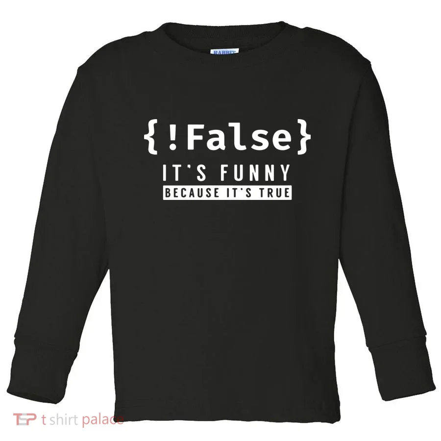 False Programmer Coding Code Coder Software Toddler Long Sleeve