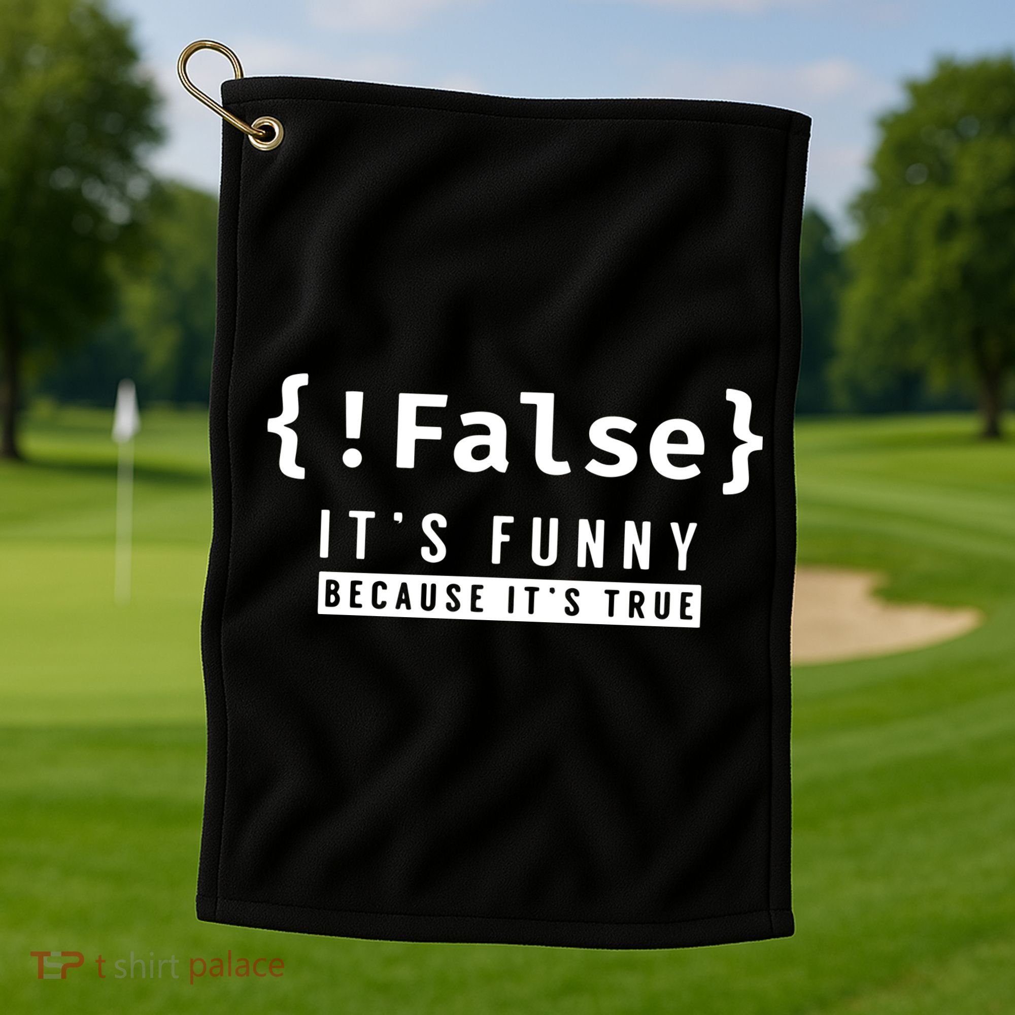False Programmer Coding Code Coder Software Golf Towel