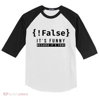 False Programmer Coding Code Coder Software Kids Colorblock Raglan Jersey