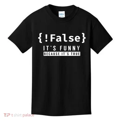 False Programmer Coding Code Coder Software Kids T-Shirt