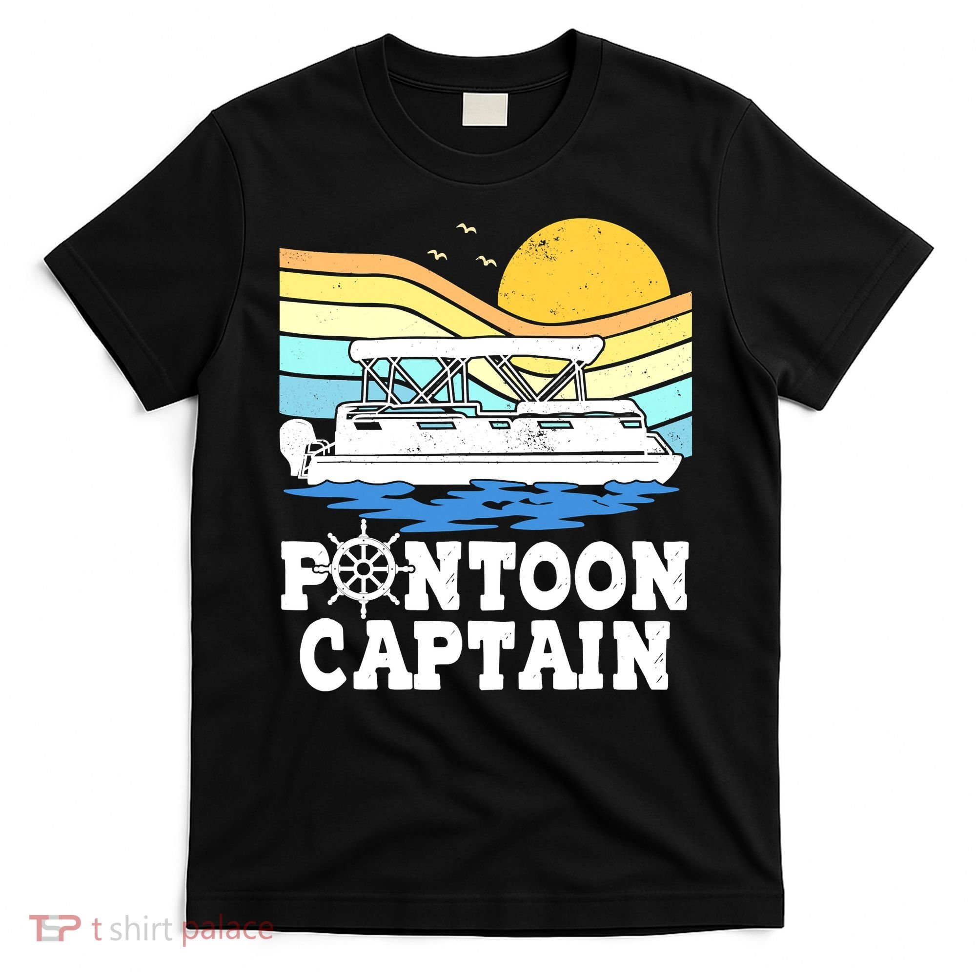 Funny Pontoon Captain Vintage Pontoon Boat T-Shirt