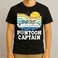Funny Pontoon Captain Vintage Pontoon Boat T-Shirt thumb 3