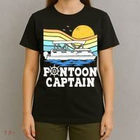Funny Pontoon Captain Vintage Pontoon Boat T-Shirt thumb 4
