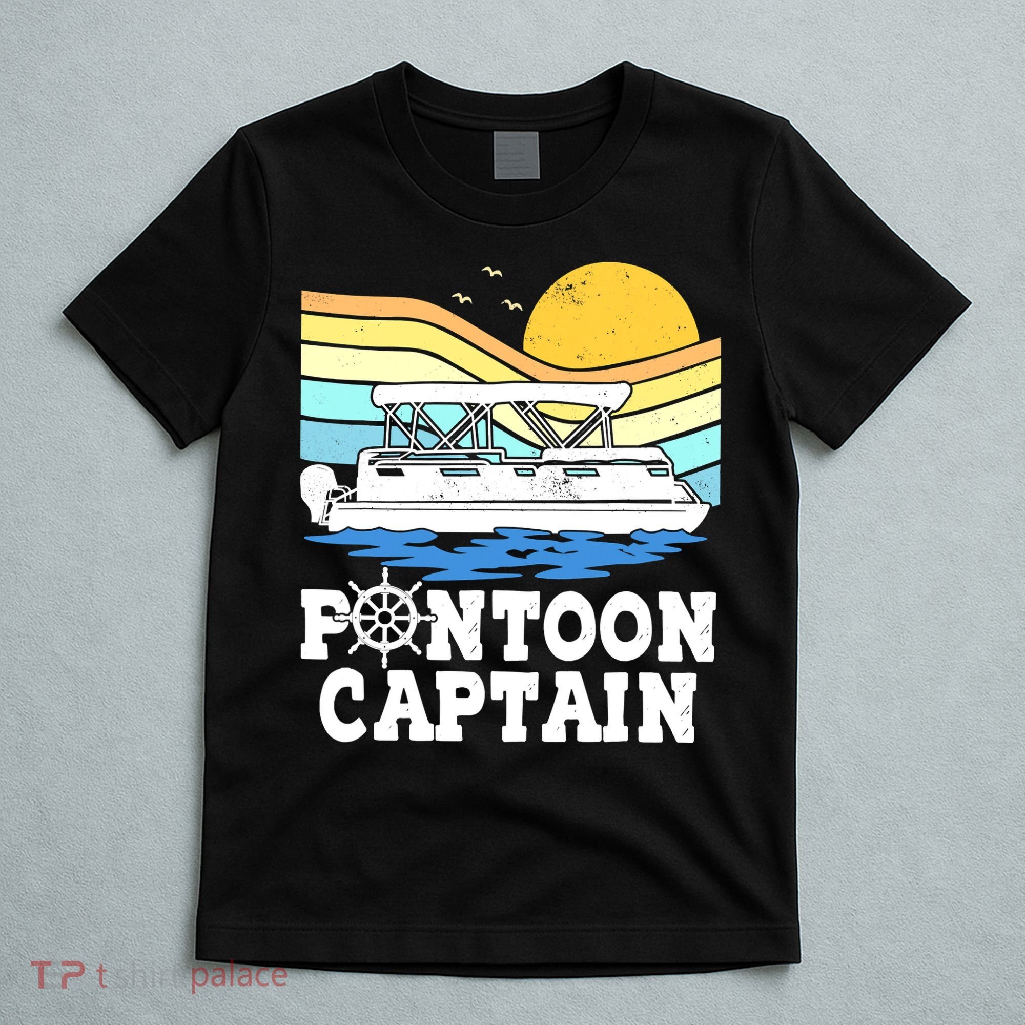 Funny Pontoon Captain Vintage Pontoon Boat T-Shirt