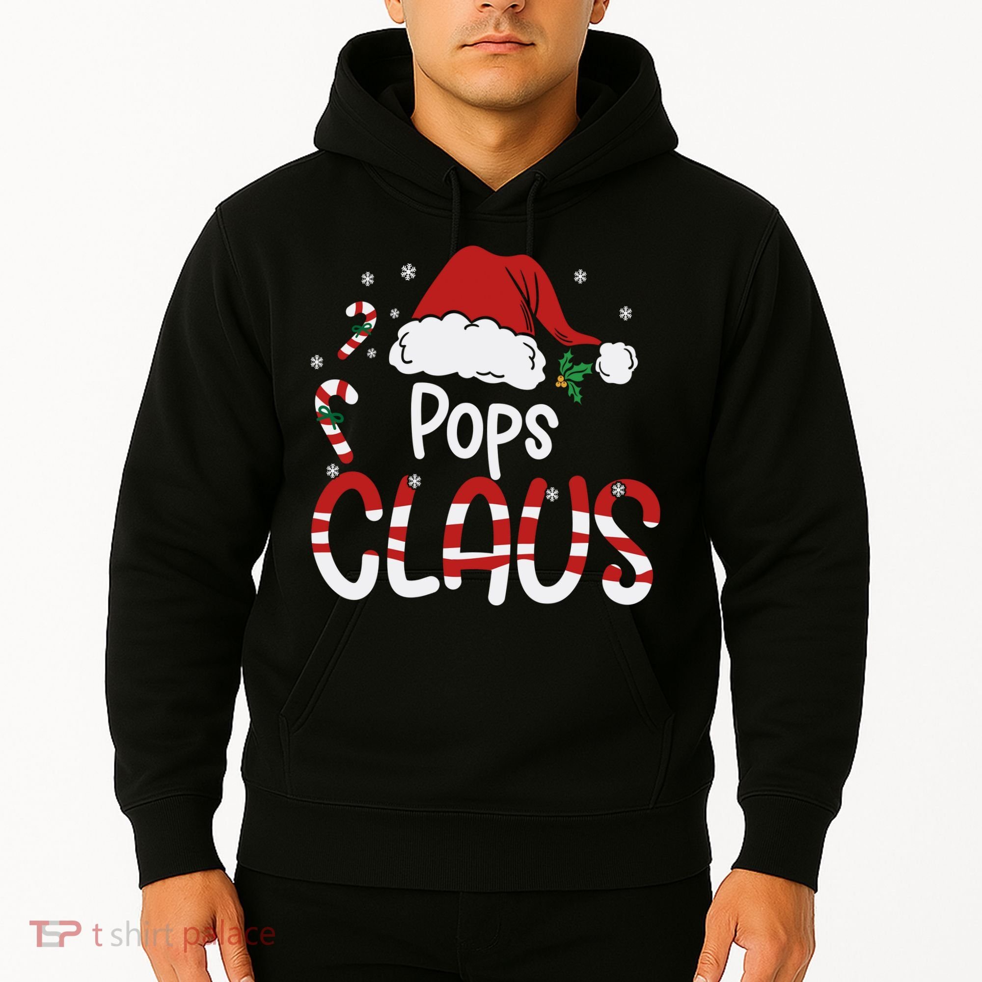 Funny Pops Claus Christmas Pajamas Santa Hat Costume Hoodie