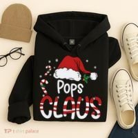Funny Pops Claus Christmas Pajamas Santa Hat Costume Hoodie thumb 4
