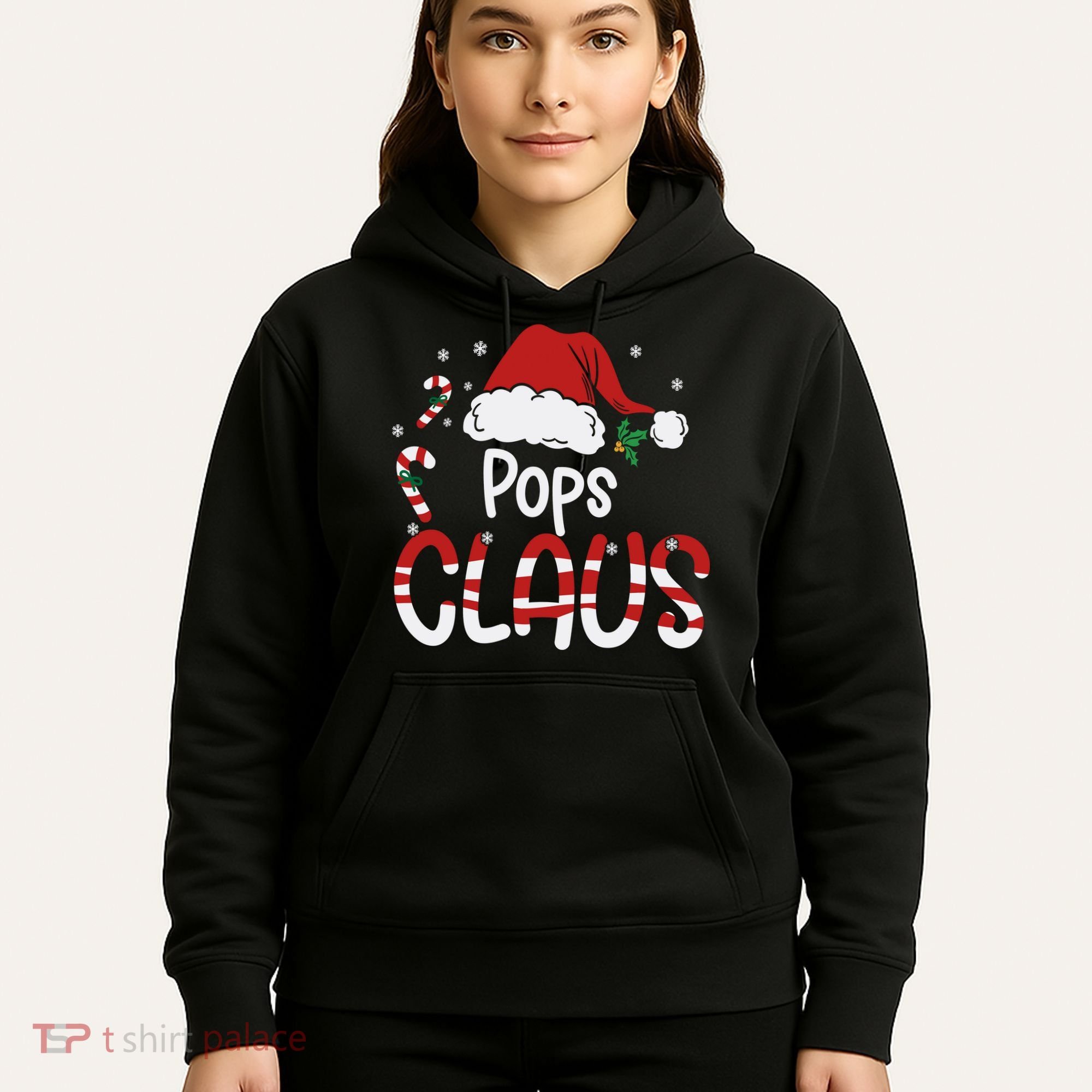 Funny Pops Claus Christmas Pajamas Santa Hat Costume Hoodie