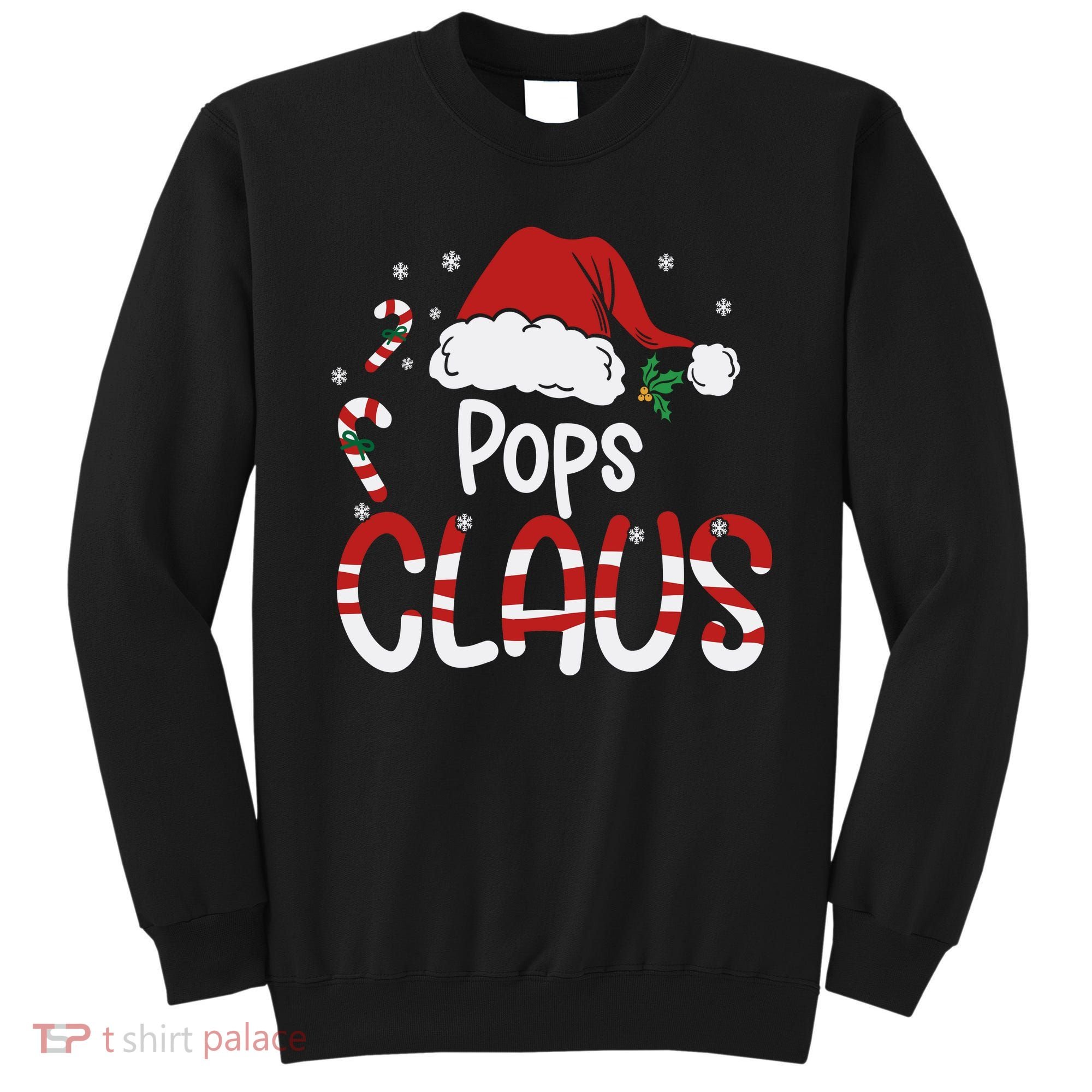Funny Pops Claus Christmas Pajamas Santa Hat Costume Sweatshirt