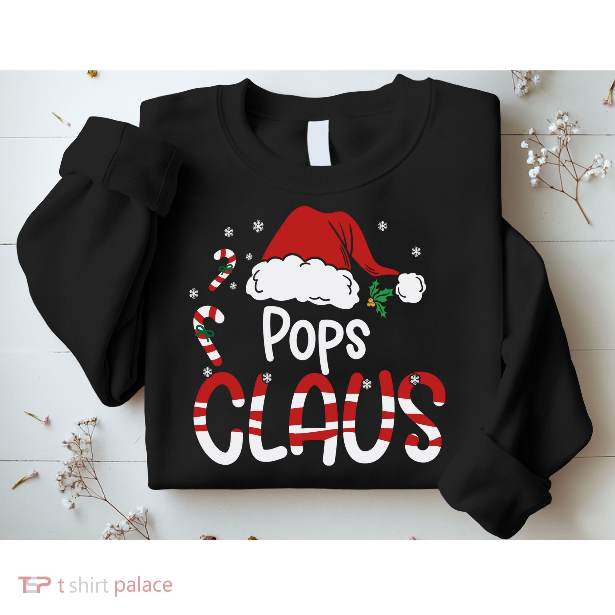 Funny Pops Claus Christmas Pajamas Santa Hat Costume Sweatshirt
