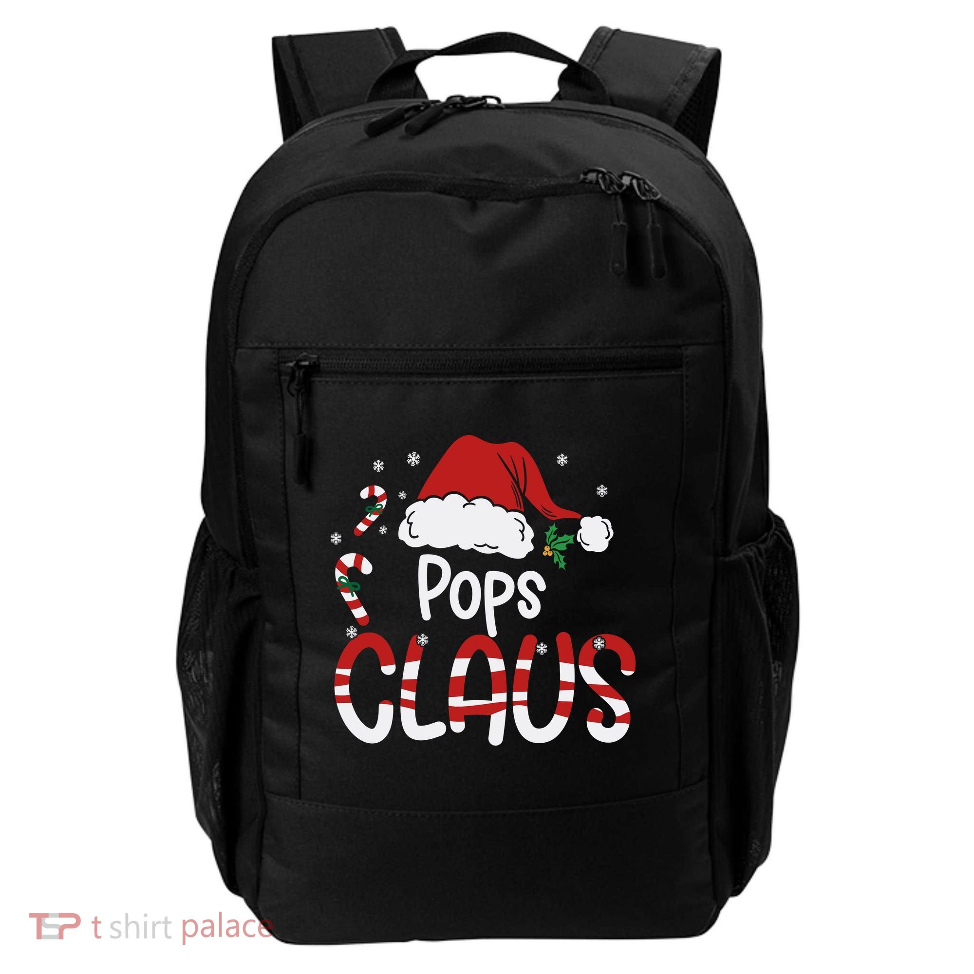 Funny Pops Claus Christmas Pajamas Santa Hat Costume Backpack