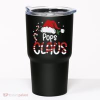 Funny Pops Claus Christmas Pajamas Santa Hat Costume Tumbler thumb 0
