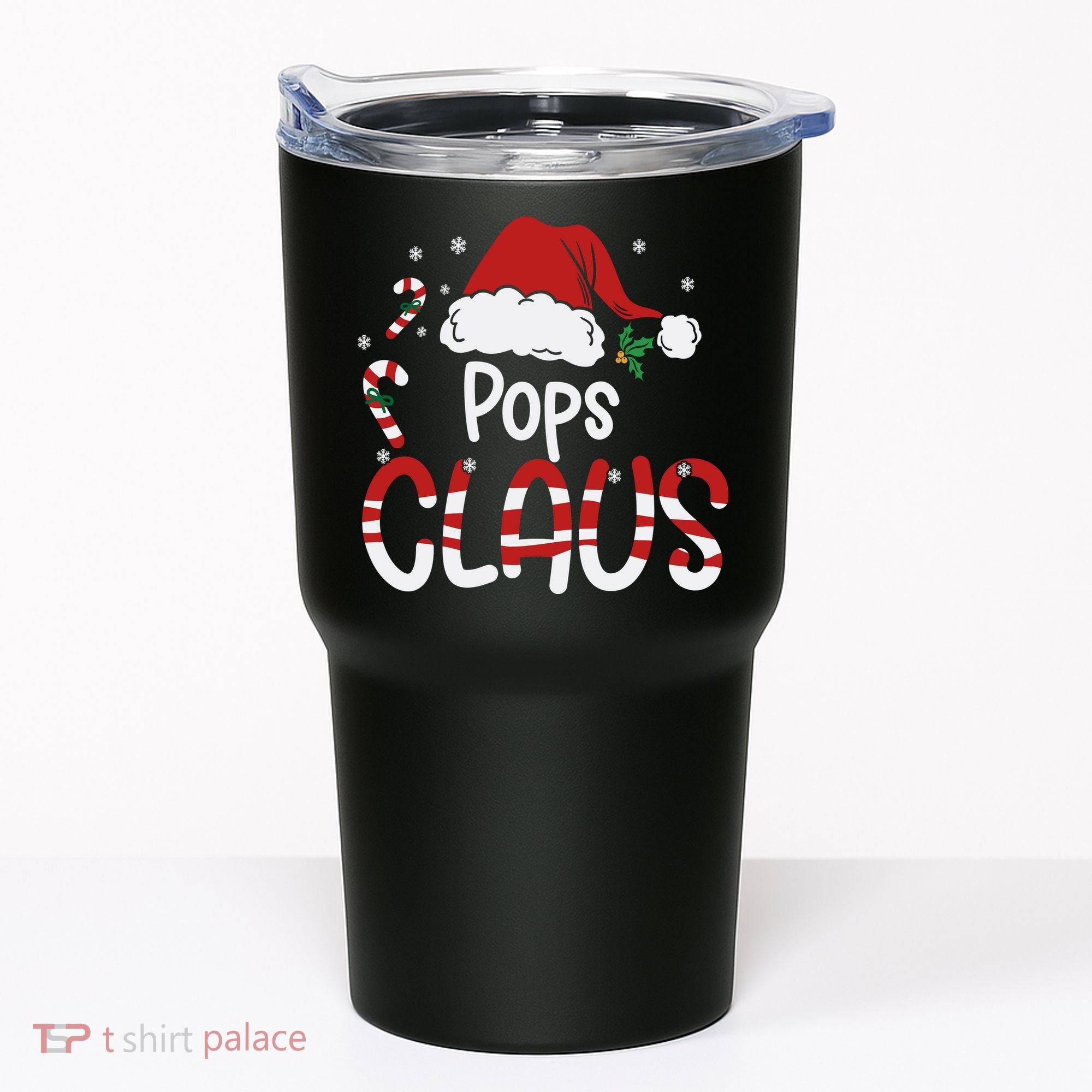 Funny Pops Claus Christmas Pajamas Santa Hat Costume Tumbler